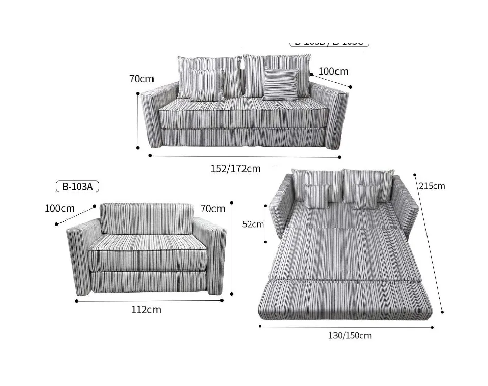 B-103 convertible sofas reference configurations