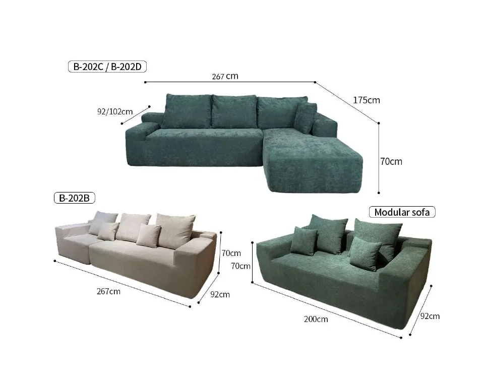 B-202 modular sofas reference configurations