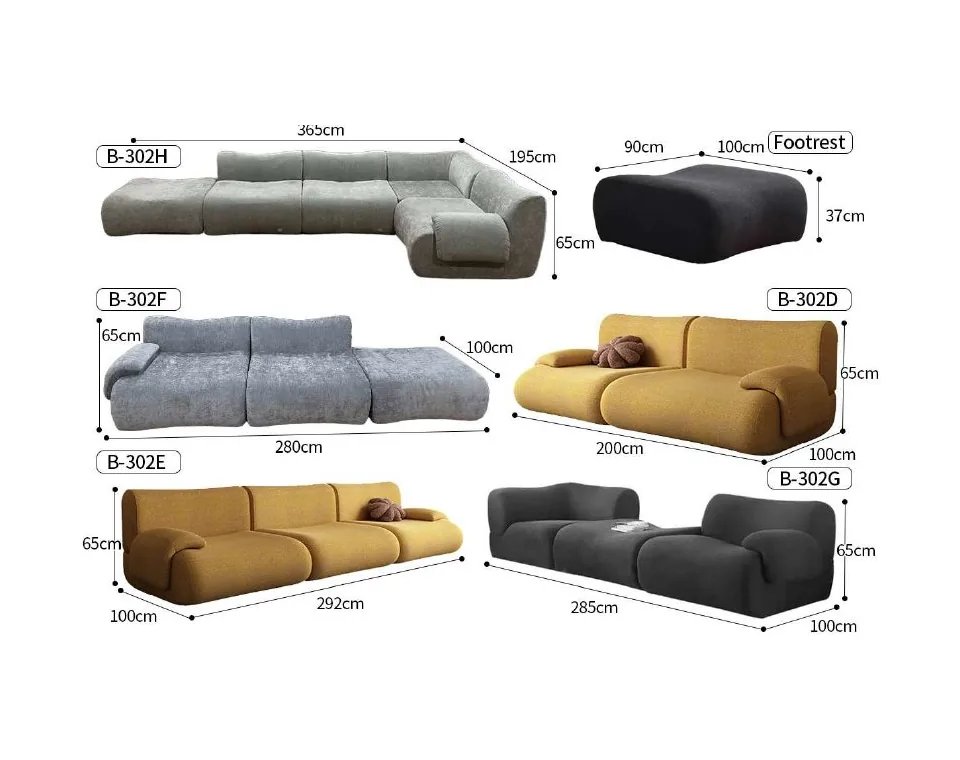 B-302 contemporary sofas reference configurations