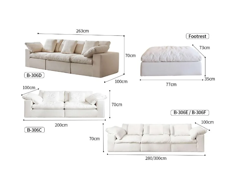 B-306 contemporary sofas reference configurations