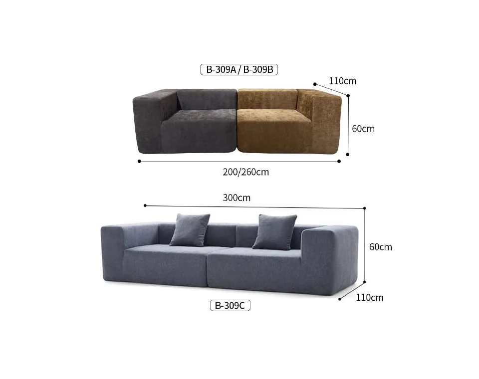 B-309 contemporary sofas reference configurations
