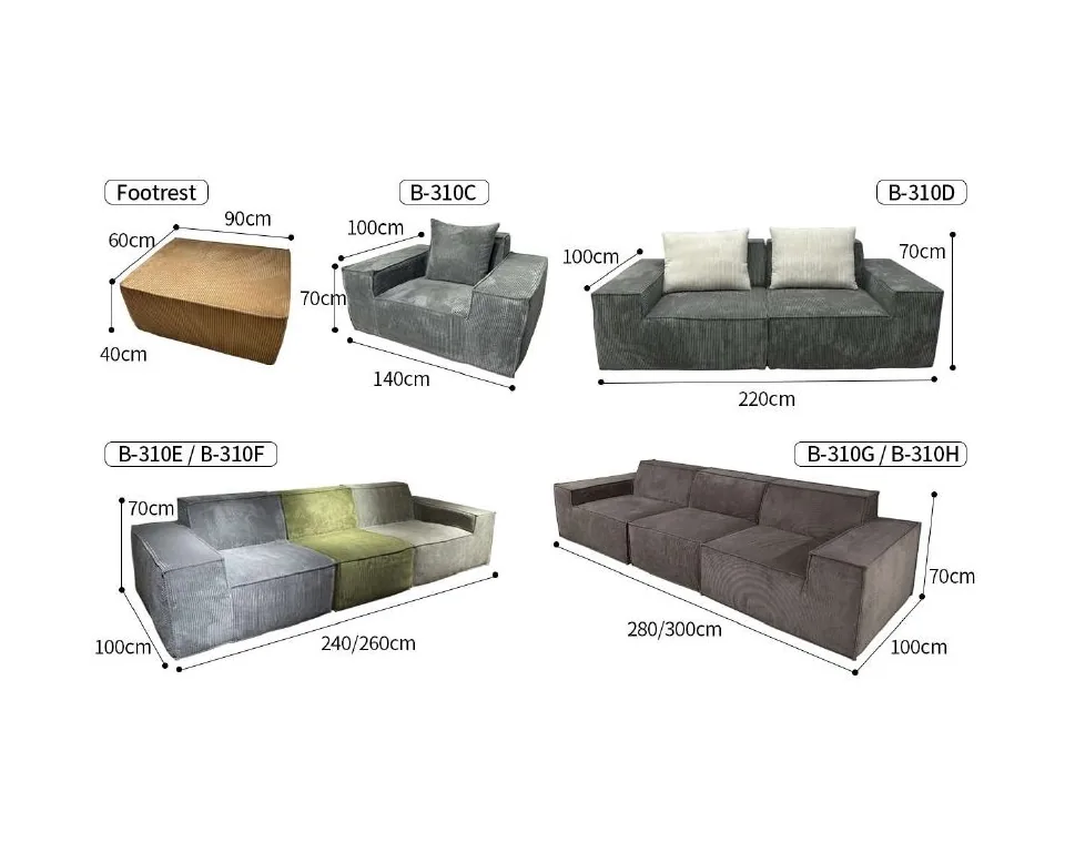 B-310 contemporary sofas reference configurations