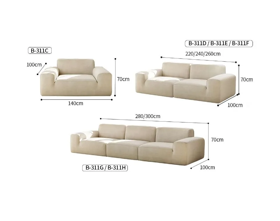 B-311 contemporary sofas reference configurations