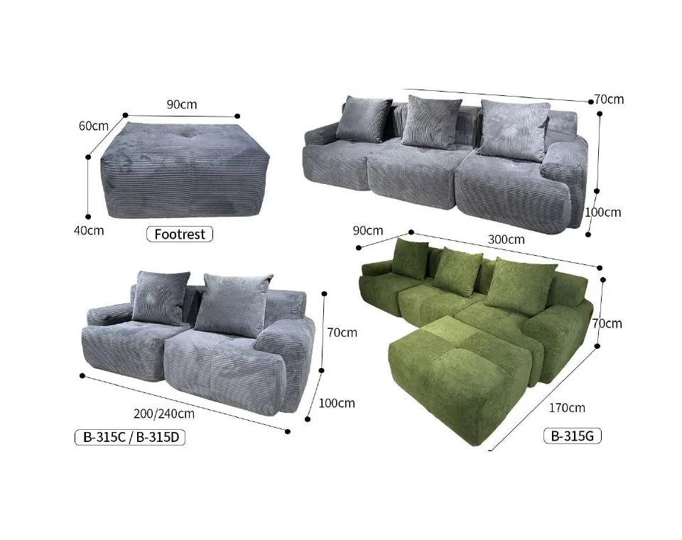 B-315 contemporary sofas reference configurations